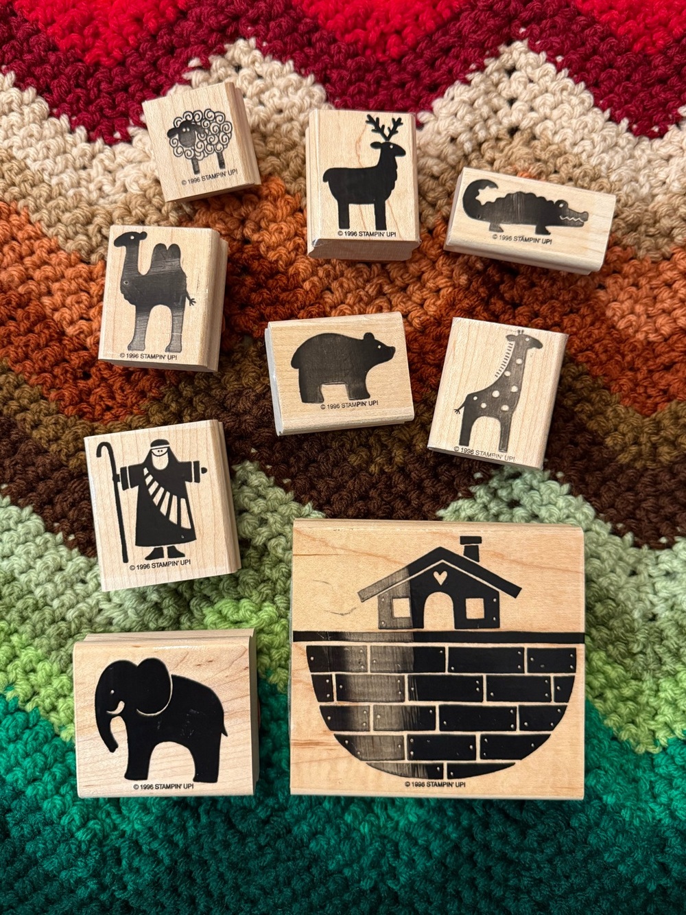 Stampin' Up Definitely Decorative Noah. Animals Y2K Bear Elephant Ark